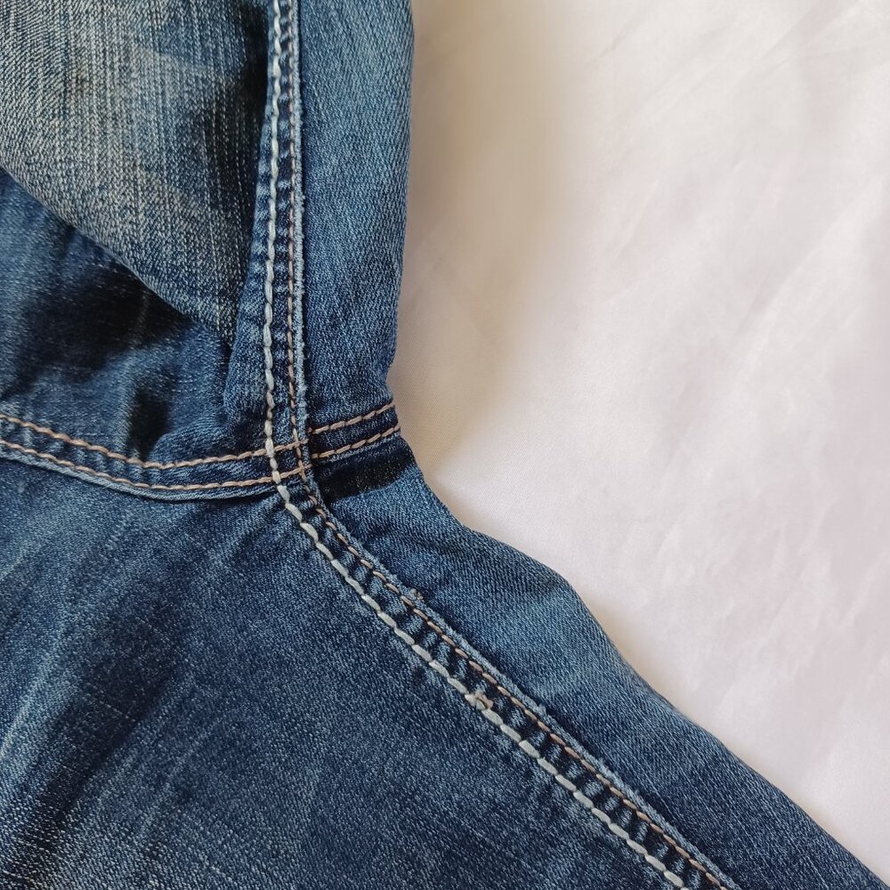 Twentyone Black Rue 21 Blue Jeans Straight Leg Dark Wash Embellished Size 9/10 - Picture 11 of 16